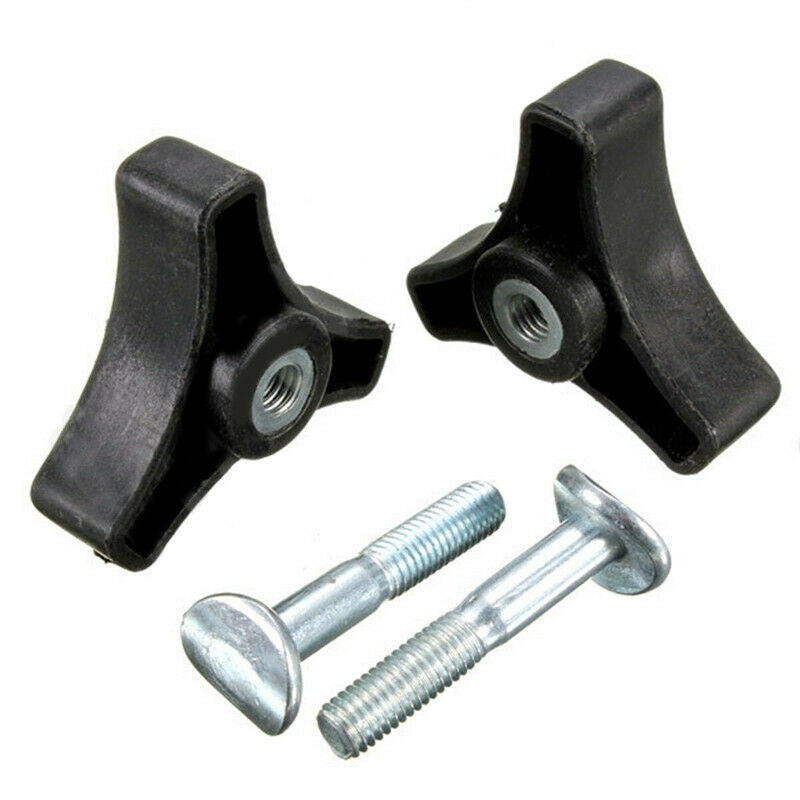 2pcs Plastic Triangle Handle Knob Nut Screw Bolt Kit Tool for Lawn Mower Machine