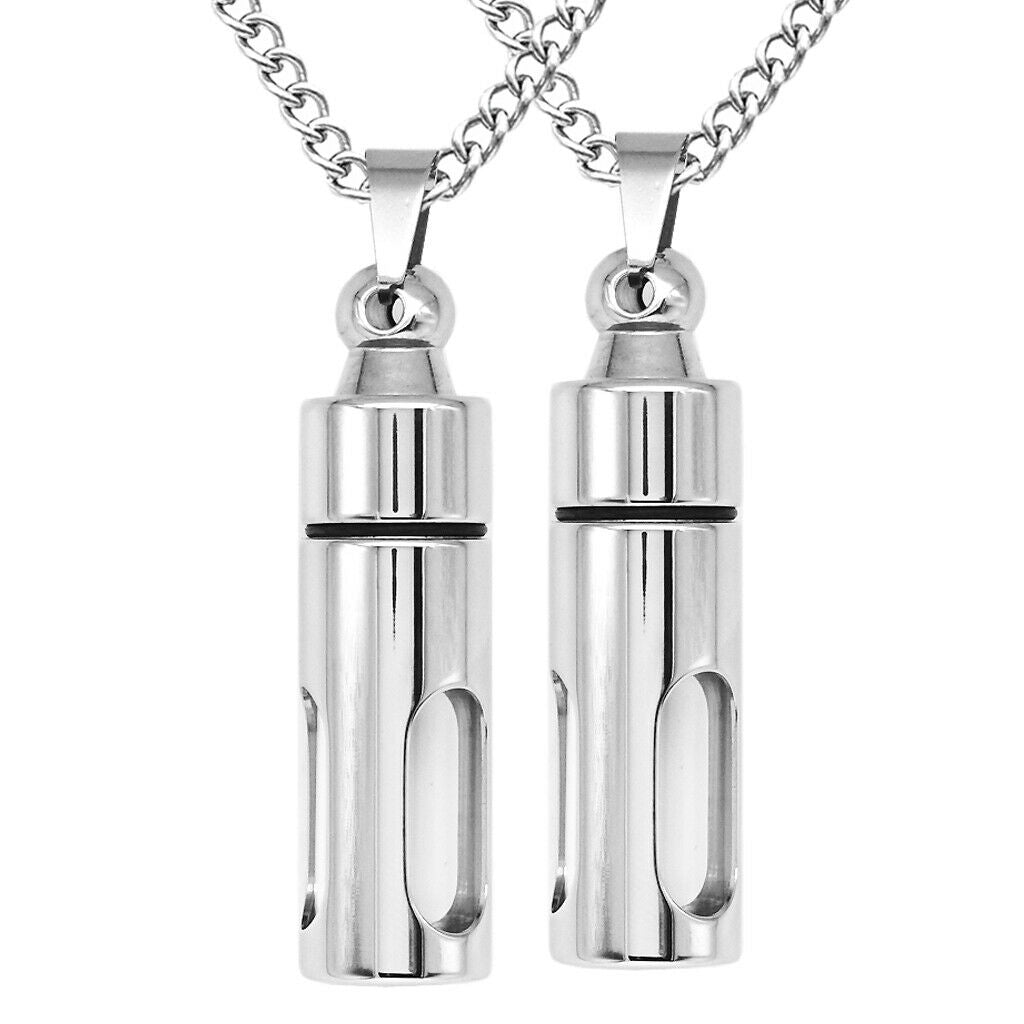 2Set Necklace Pet Urn Ashes Keepsake for Hair Perfume Memorial Jewelry