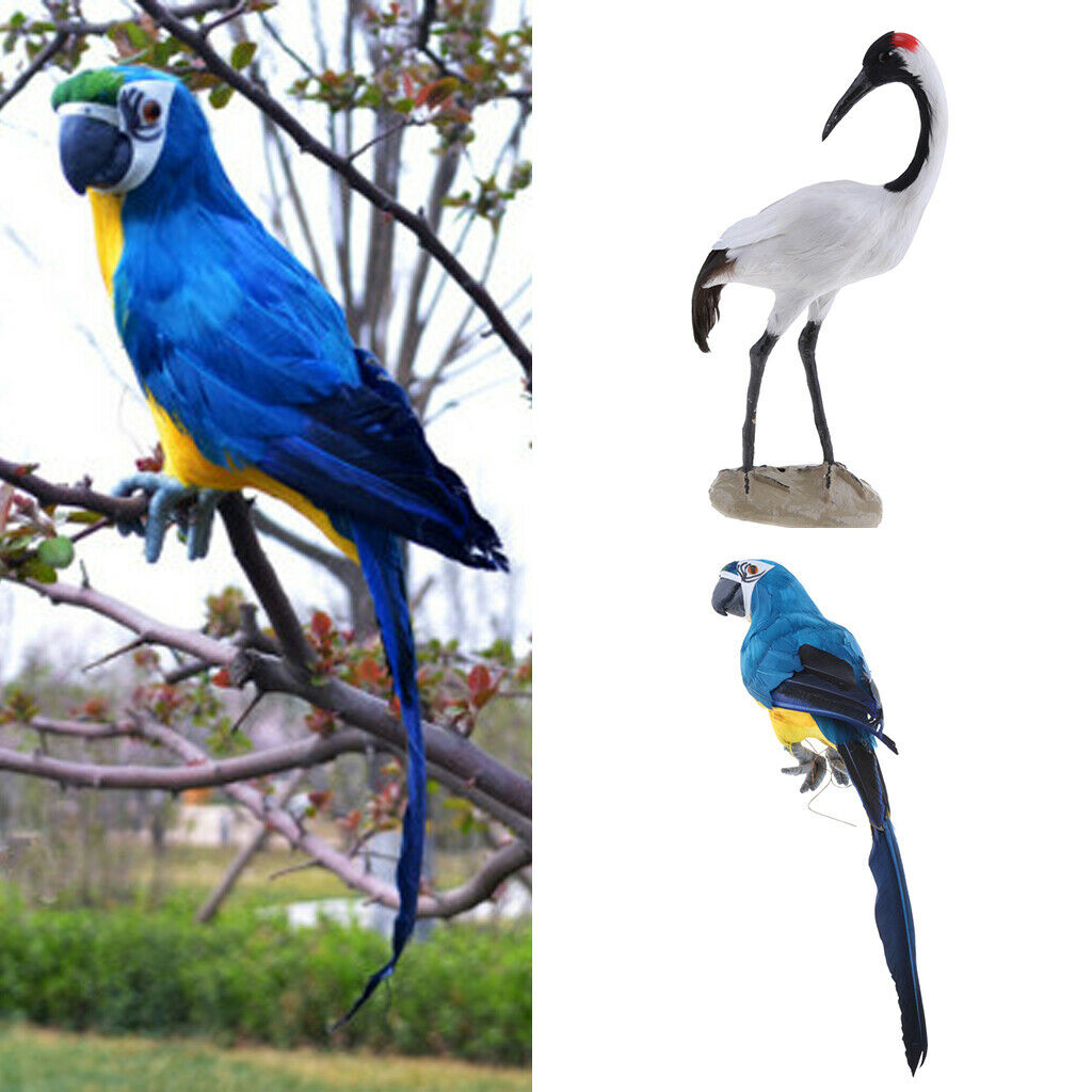 2 Pieces Garden Realistic Bird Ornament Realistic Animal Outdoor Statue