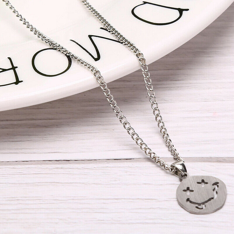 New Punk Chain Hip Hop Goth Style Necklace A Smile Face Pendant Jewel.l8