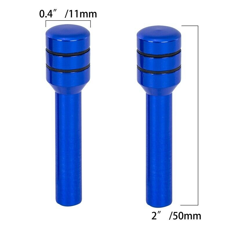 2pcs Universal Blue Car Interior Door Lock Knob Pull Pin Cover Aluminum New