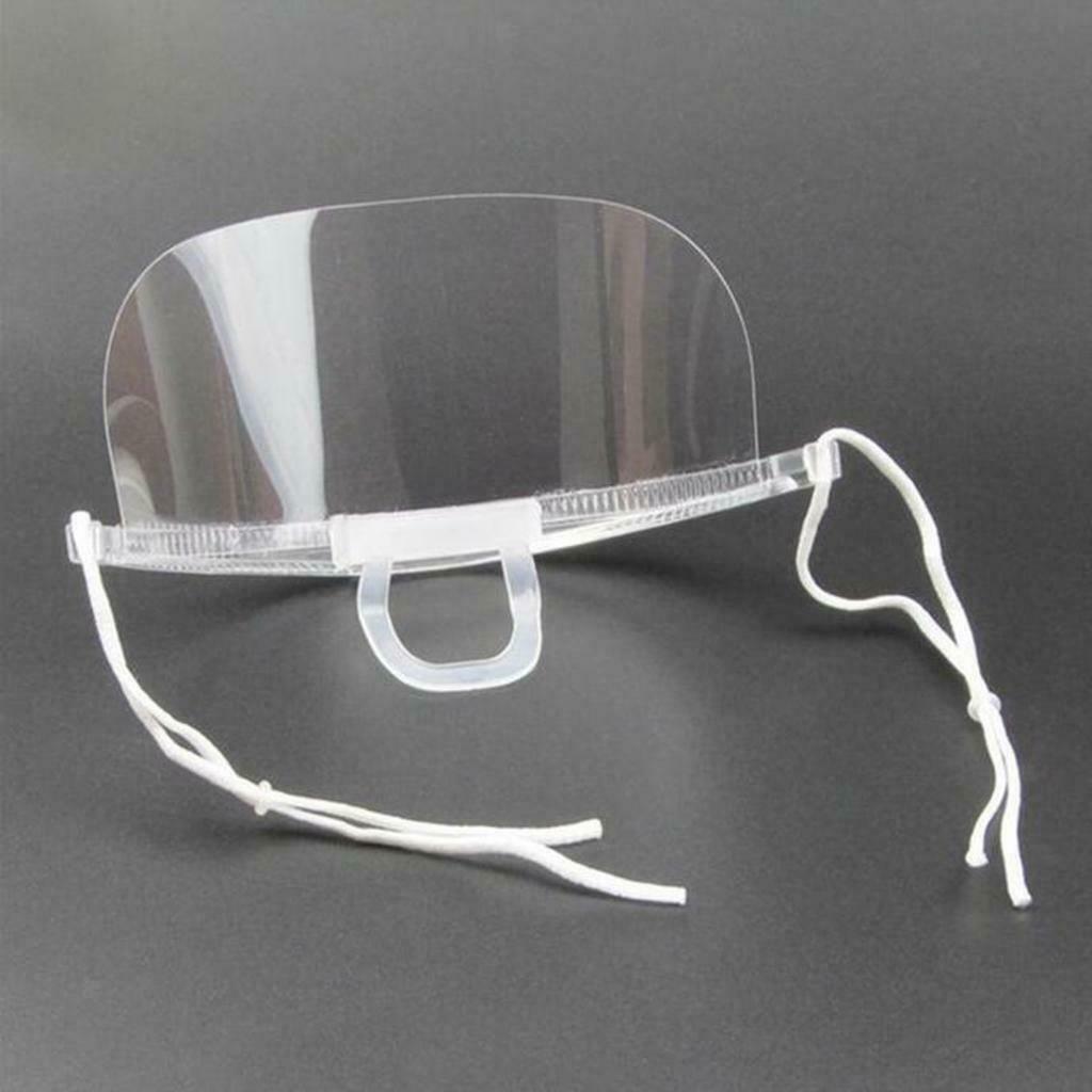 50x Anti-fog Mouth Shield Visors Reusable Catering Face Shield Transparent