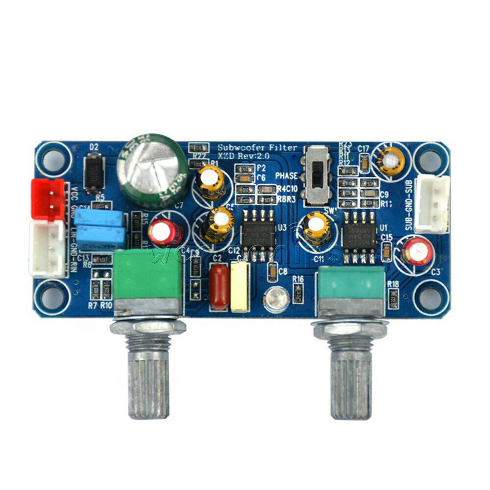 DC 9-32V Single Power Low Pass Filter Bass Subwoofer Pre-AMP Amplifier Board