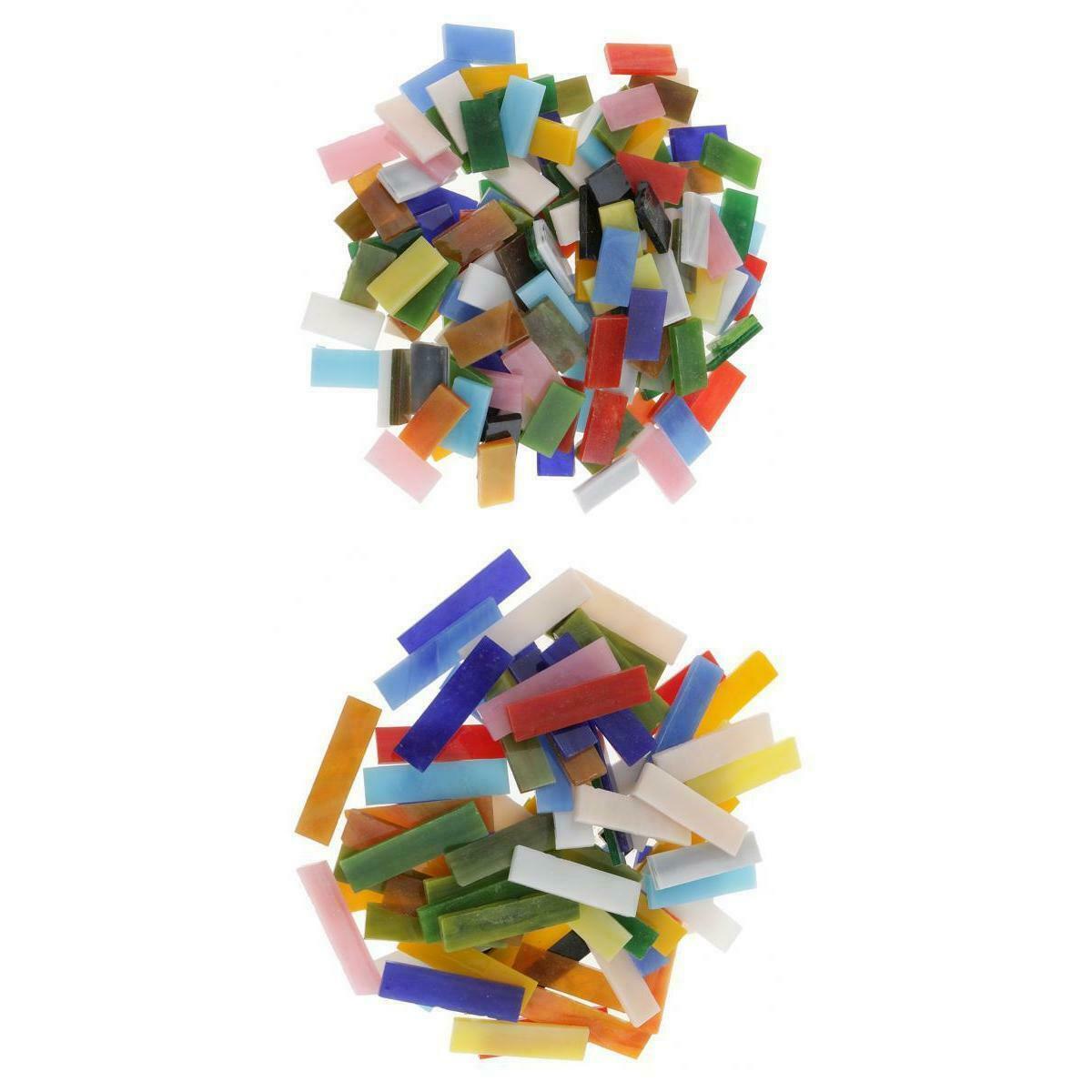 Colorful Mosaic Tiles - 220 Stained Glass Mosaic Tile Supplies Rectangle for DIY