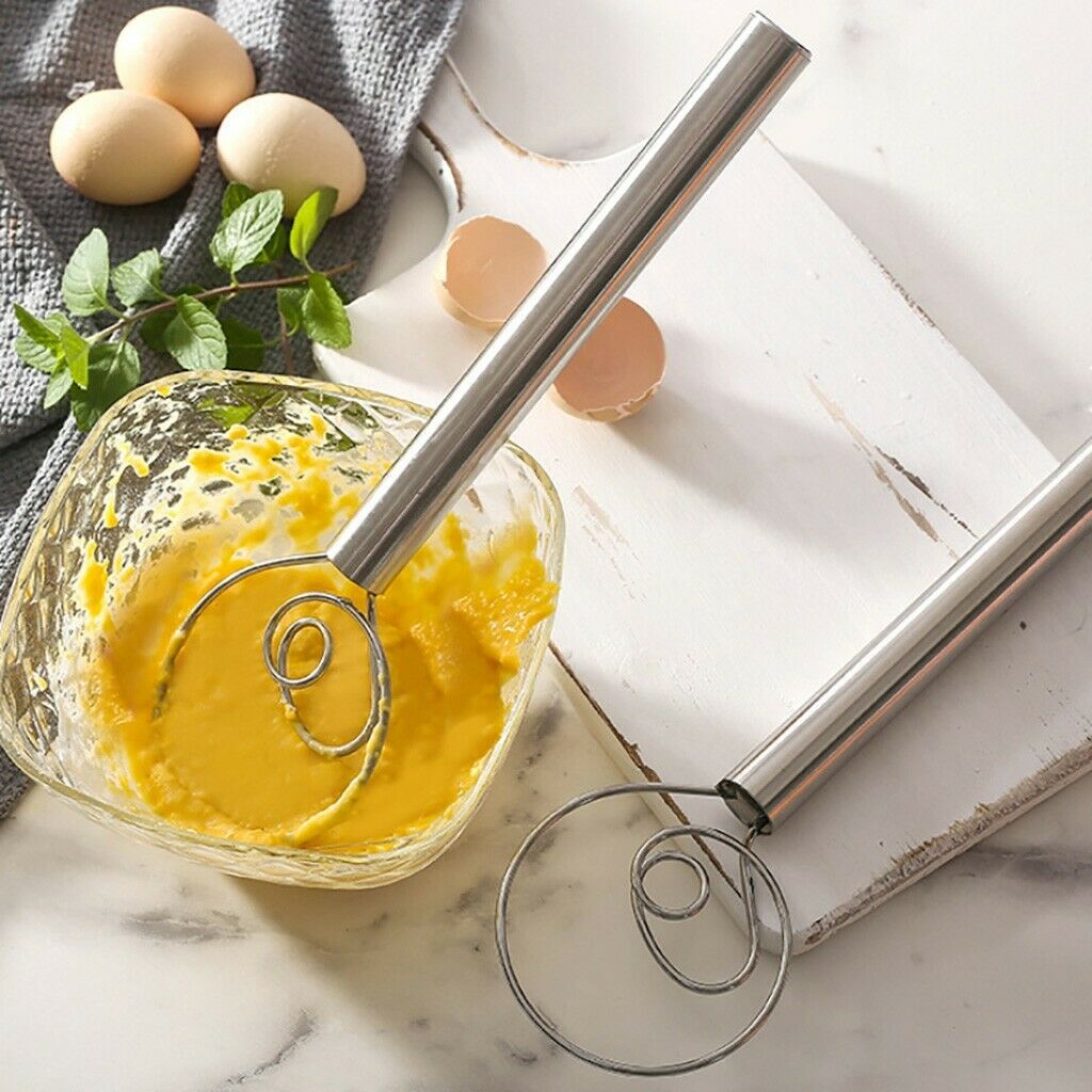 3.5x11.5 inch Stainless Steel Dutch Dough Hand Mixer Whisk Danish Dough Whisk