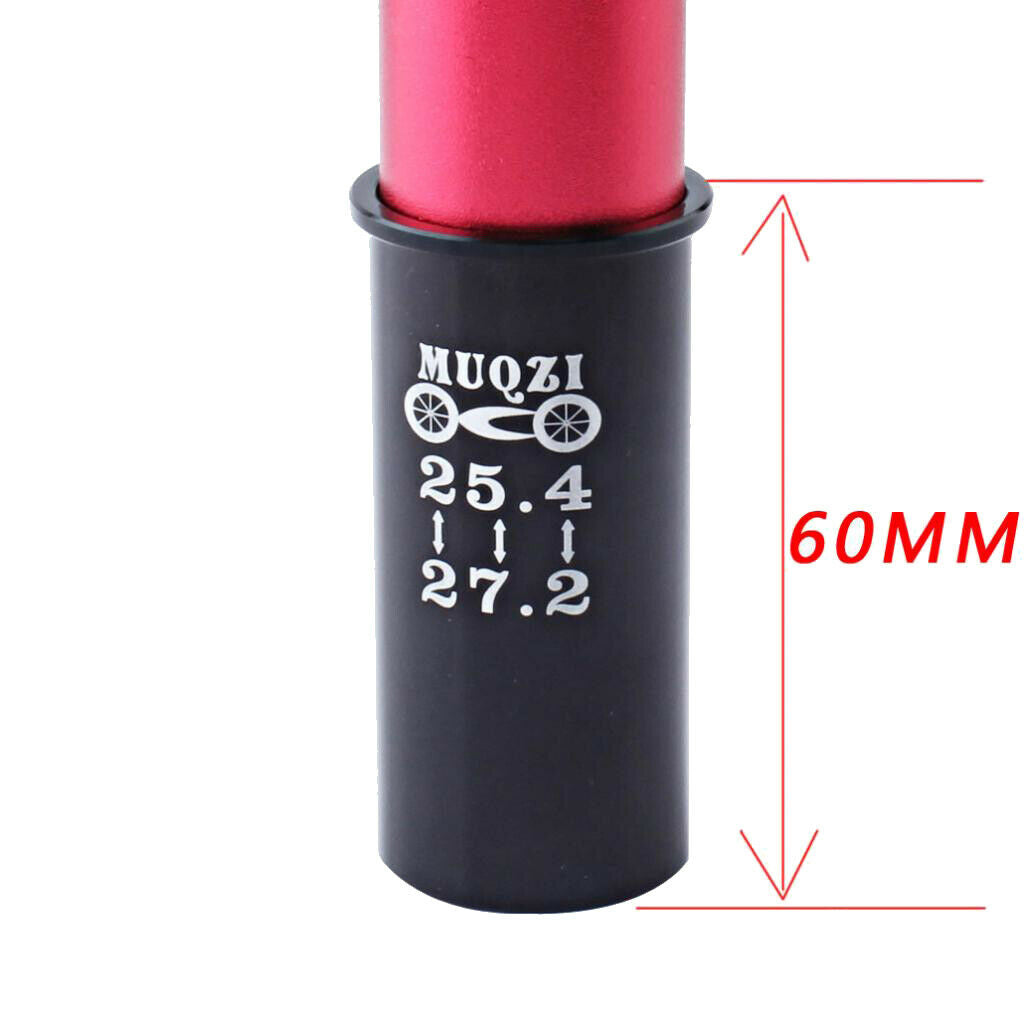 Road Bike Seat Post Shim, 25.4mm Seatpost to 27.2mm Alloy Tube Sleeve Adapter