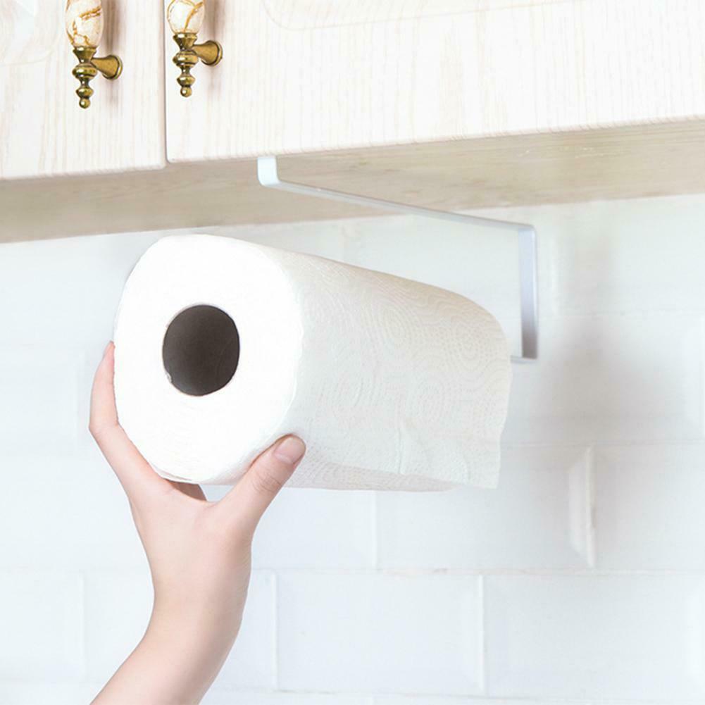 Kitchen Cabinet Door Rack Toilet Paper Towel Shelf Household Organizer @