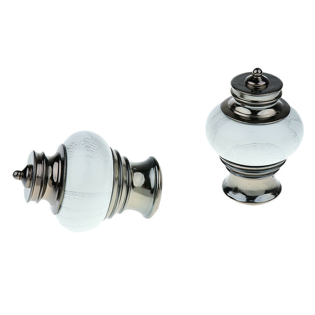 2-Piece Decorative Window Curtain Pole Rod End   Final Head 28mm 6#