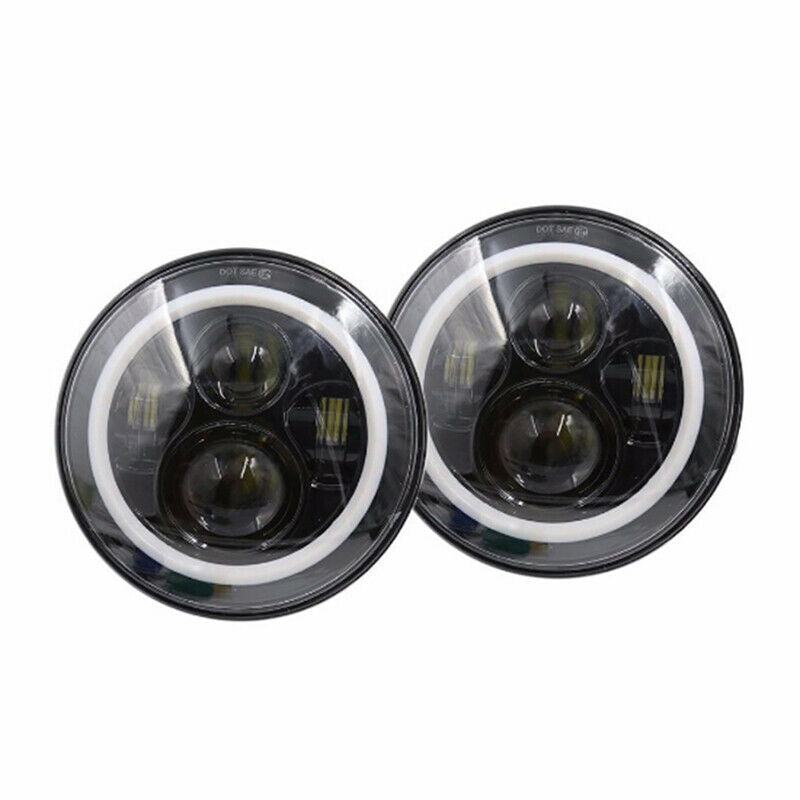 1X 7Inch Round 75W LED Headlights Hi/Lo For Motorcycle 97-18 JK TJ LJ Wrangle>BD