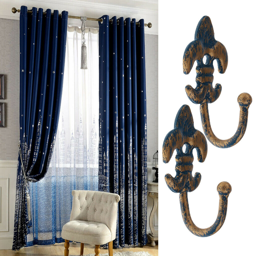 1-pair Curtain Tie Back Hooks Window Blind Tiebacks Hanger Type 2 - 012