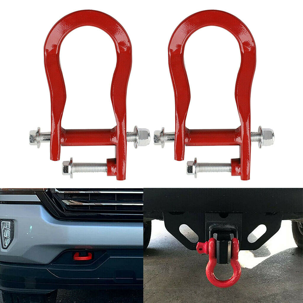 2x Tow Hooks Fits for Chevrolet Silverado 1500 07-18 Red Vehicle Parts Acc