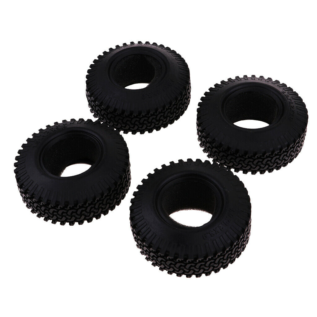 4Pcs 1:10 Scale Rubber Crush Stone Crawler Tire Set for RC Crawlers