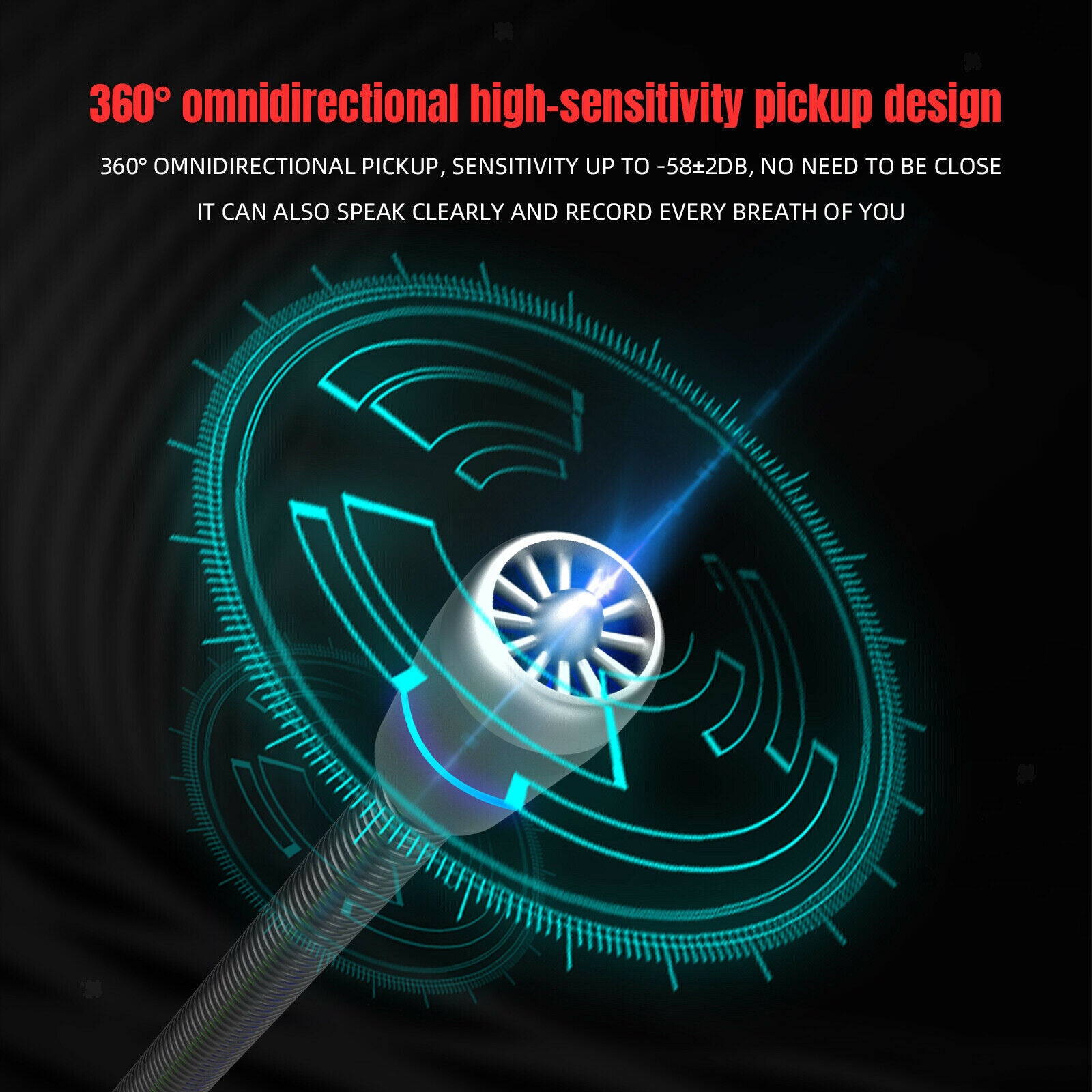 Desktop Microphone Speech Recording Mic for PC Laptop Notebook Gaming Chat