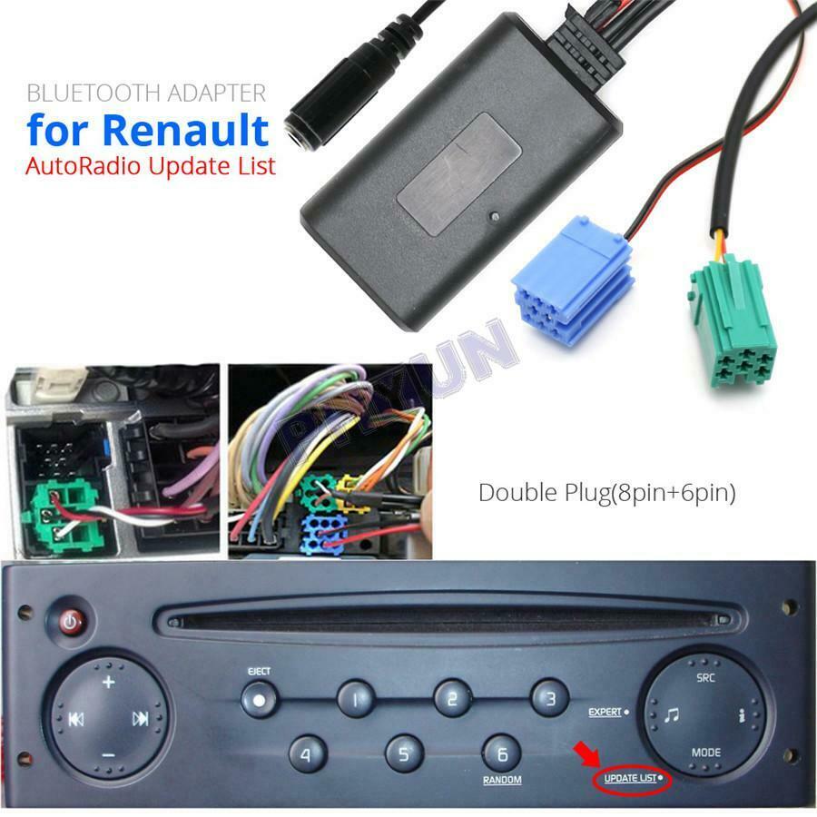For 2005-2011 Renault Radio Stereo Bluetooth Handsfree Kit Audio AUX in Adapter