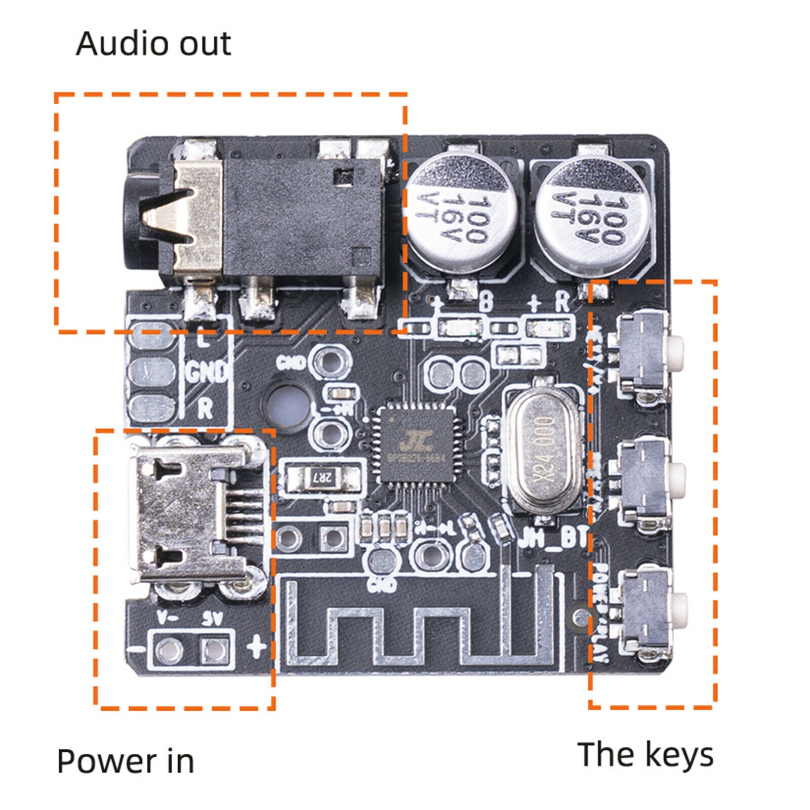 Audio Receive Smart Audio Receiver BT5.0 Module PC Circuit Board for 3.7V