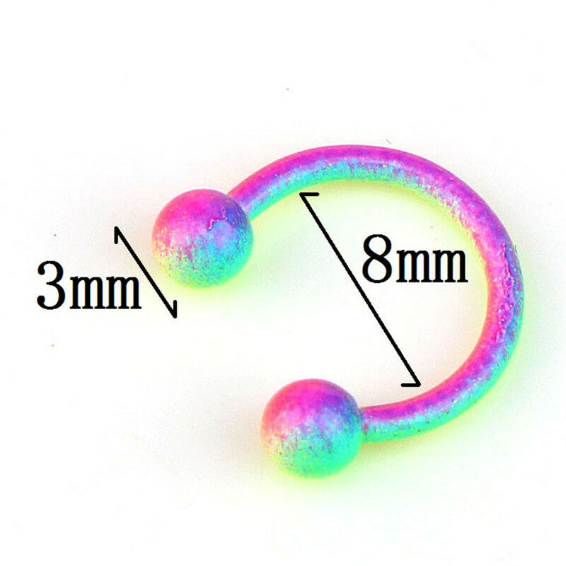 10x Stainless Steel Horseshoe Bar Lip Nose Septum Ear Ring Stud Piercing .l8