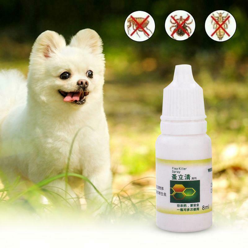 8ml Pet Dog Cat Flea Tick Killer Anti-flea Insecticide Spray Lice Insect Remover