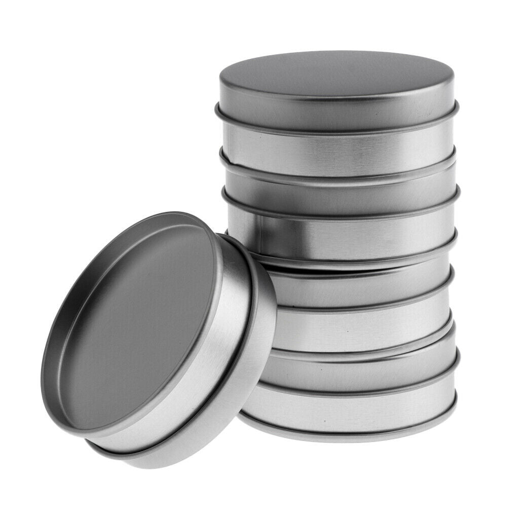 5Pcs Tinplate Lip Balm Tins Box Case Cosmetic Tea Jars Pots Bottle Container