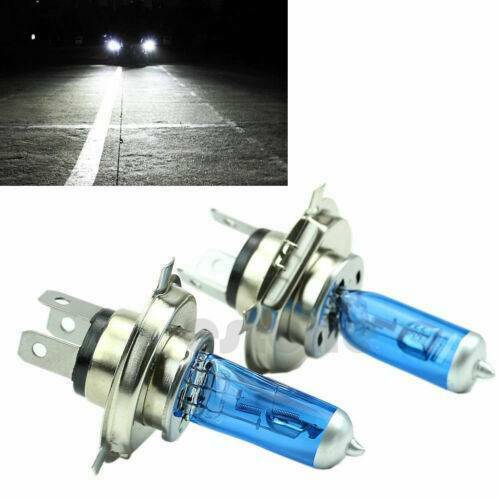 2x H4 Xenon Car Headlight Globes Halogen Bulbs 6000K 100W 12V Super White Lights