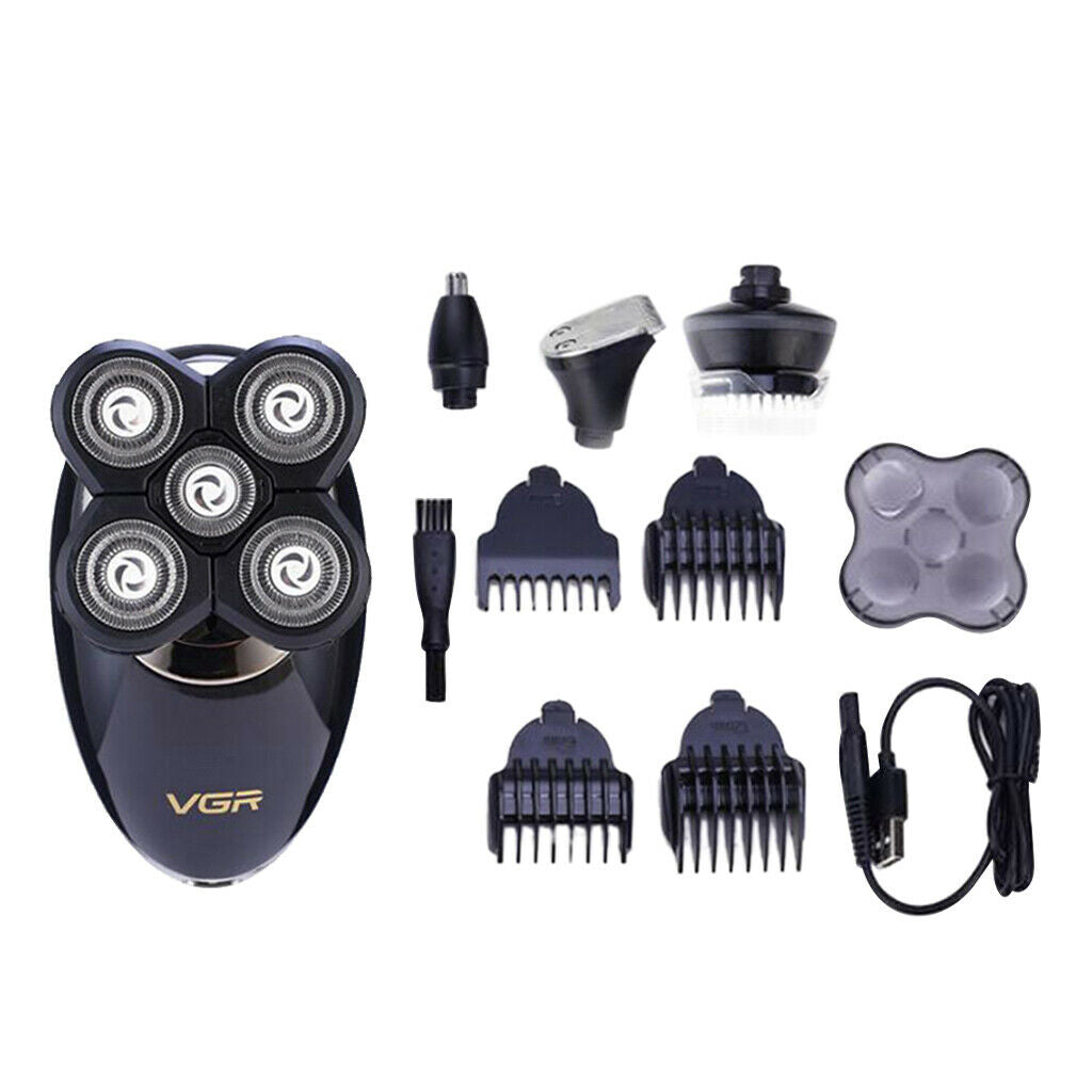 5 IN 1 Men Electric Beard Shaver Hair Clipper Hair Cut Nose Rotary Groomer