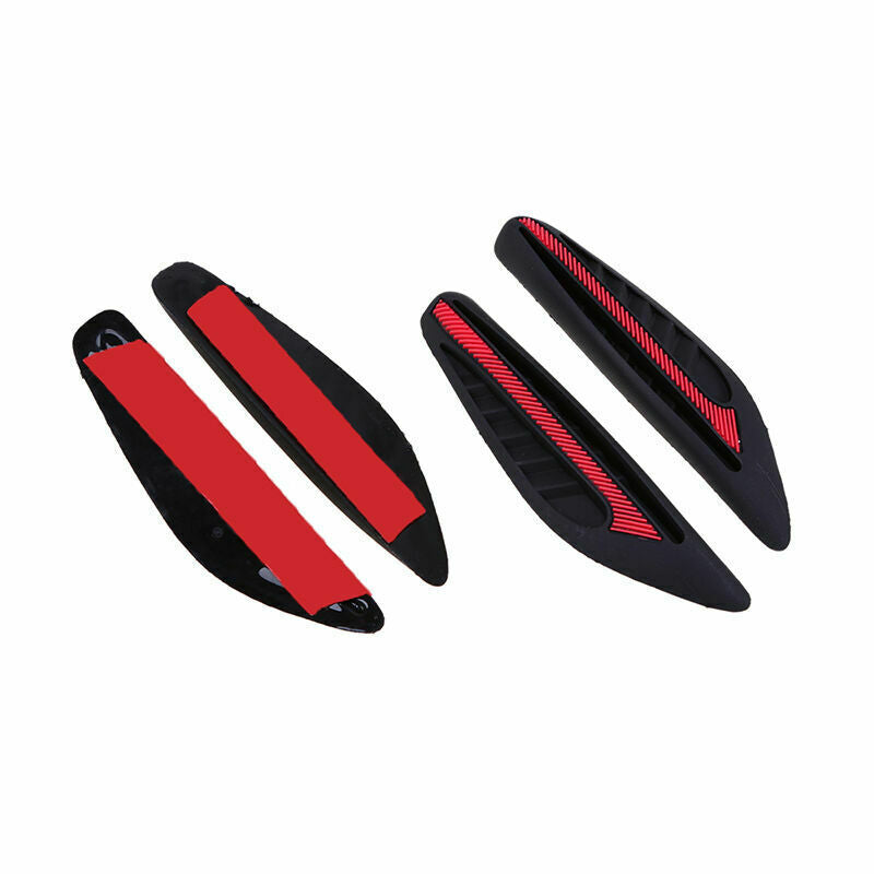 4PCS Rubber Car Side Door Edge Protection Guards Stickers Red Universal 96x23mm