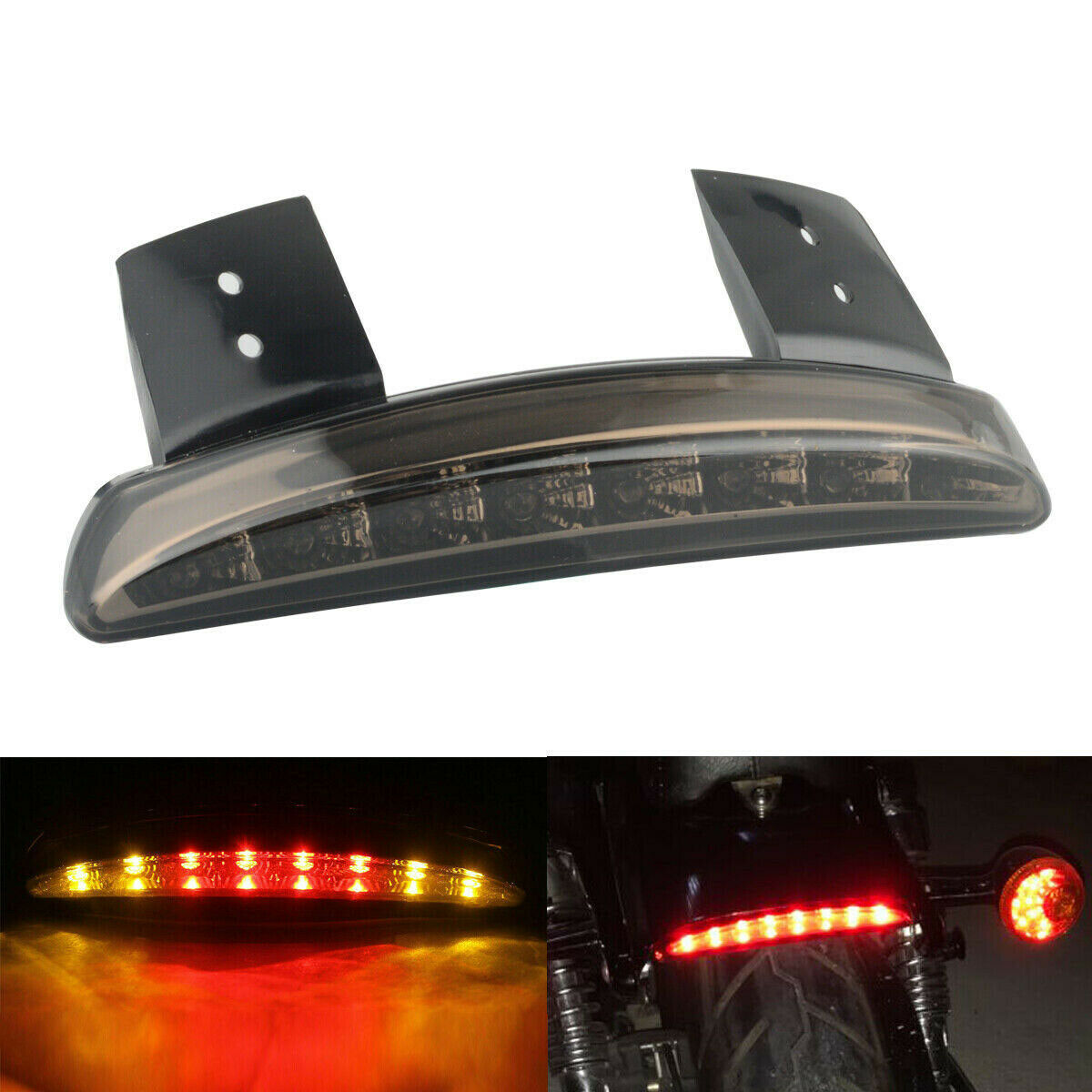Smoke LED Motorcycle Bobber Chopper Cafe Racer Rear Turn Signal Brake Tail Light