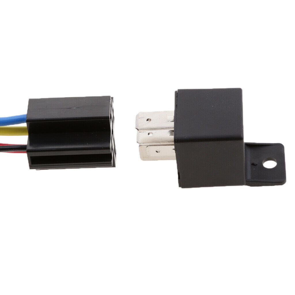 3 Sets DC 24Volt 80 Amp SPST Automotive 5Pins Relay 5 Wires Harness Sockets