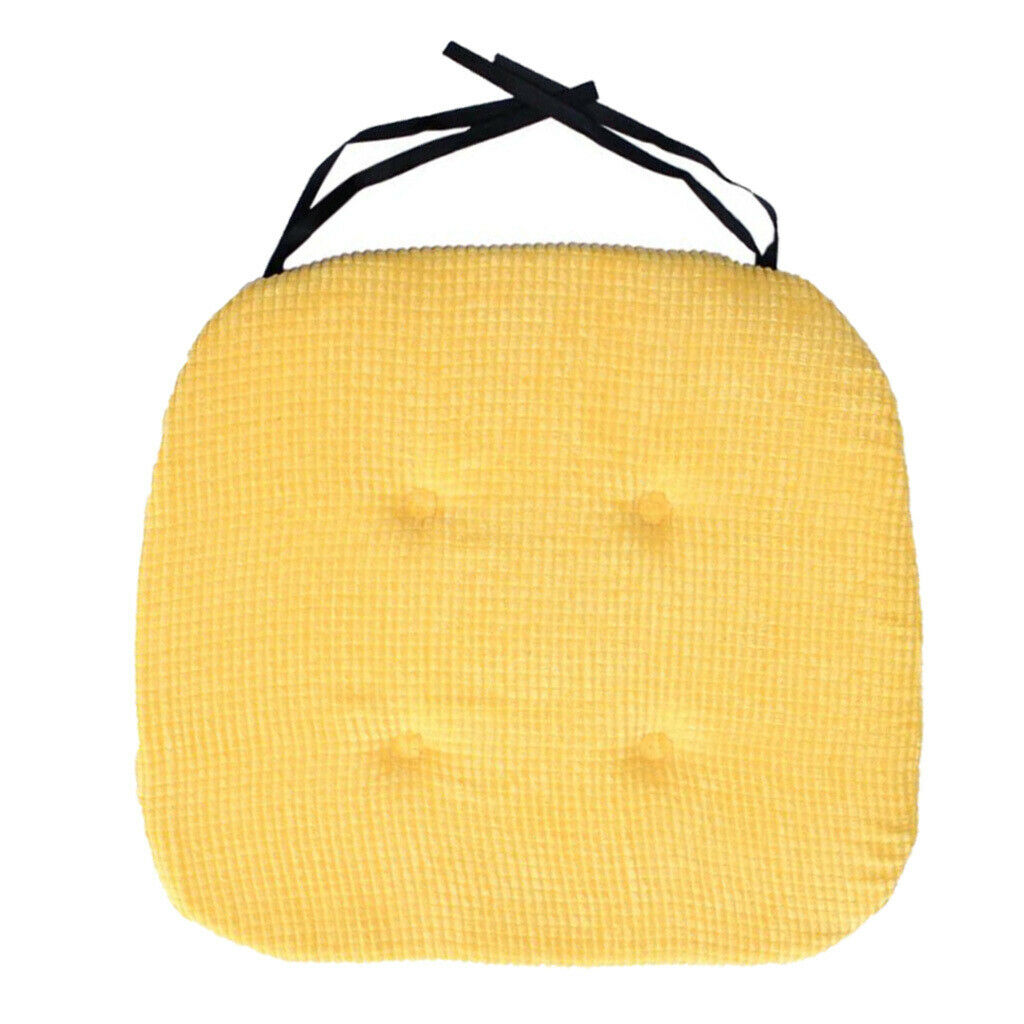2-Piece Yellow Non- Polyester Seat Cushion with Ties 16 X 16 Inch