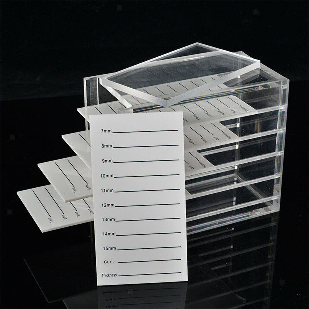 2x 5-Layer Eyelashes Storage Case Organizer Makeup Lash Adhesive Glue Holder