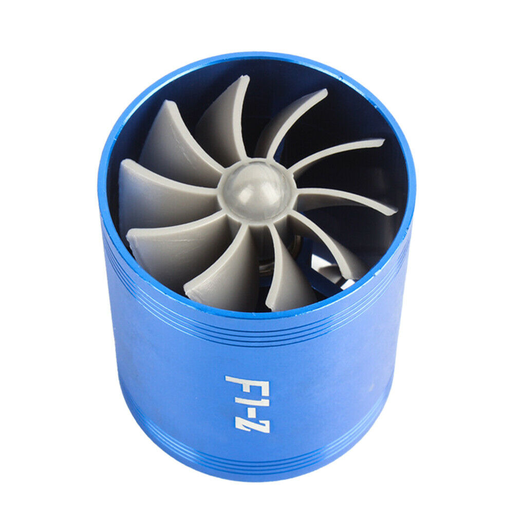 Car Turbo Charger Dual Fan Super Charger Turbo Easy installation Blue