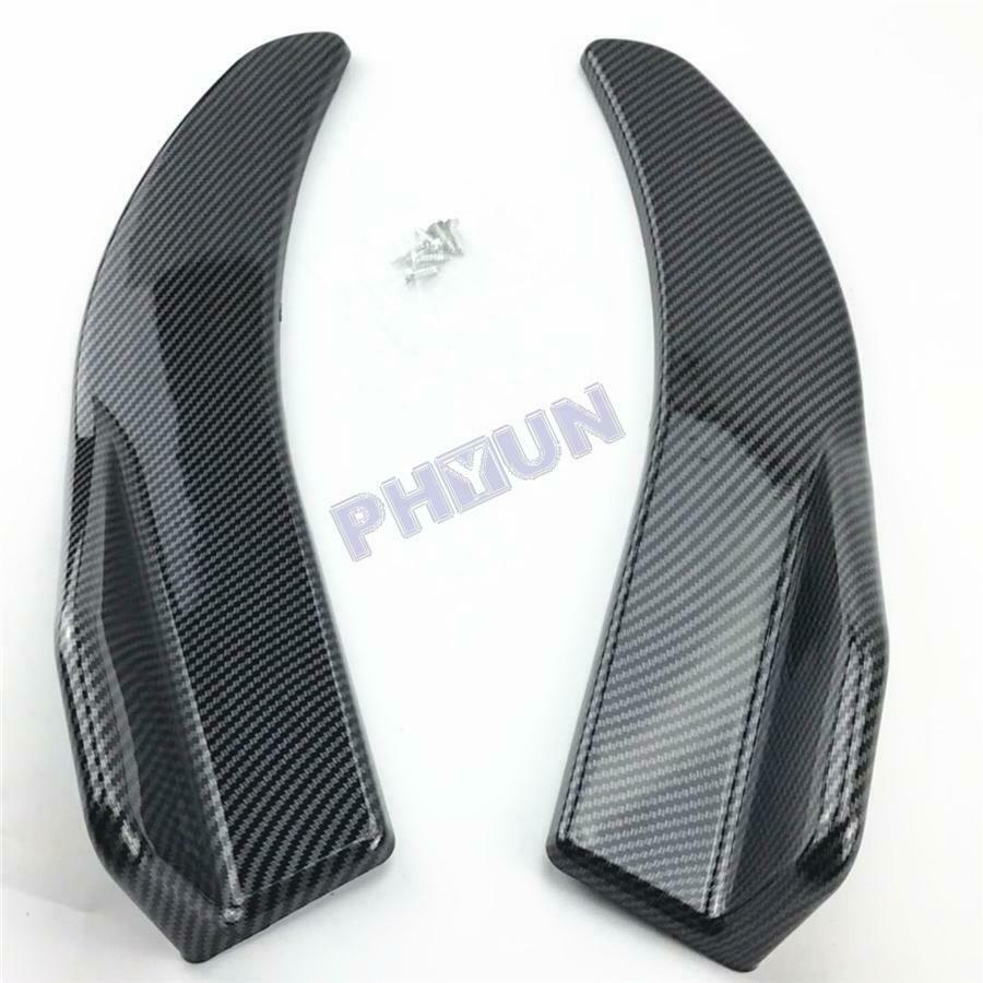 2x 17.3'' inch Car Rear Bumper Spoiler Protector Body Kit Carbon Fiber Style
