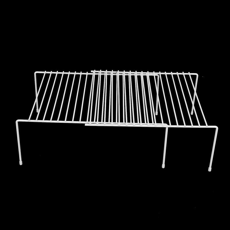 Expandable Cabinet Shelf Adjustable Kitchen Countertop Organizer Storage Rack V6