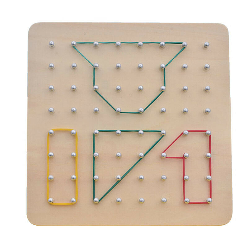 Coogam Wooden Toys Geoboard Mathematical Manipulative Block30Pcs Pattern Cards