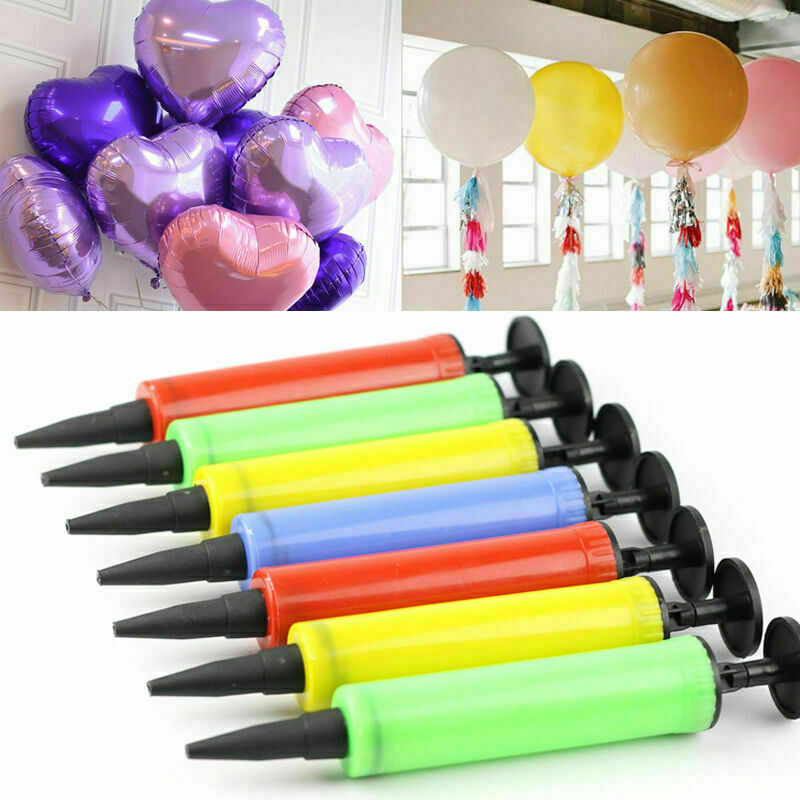 Mini Plastic Portable Hand Held Action Balloon Air Pump Fun Party Tool Random