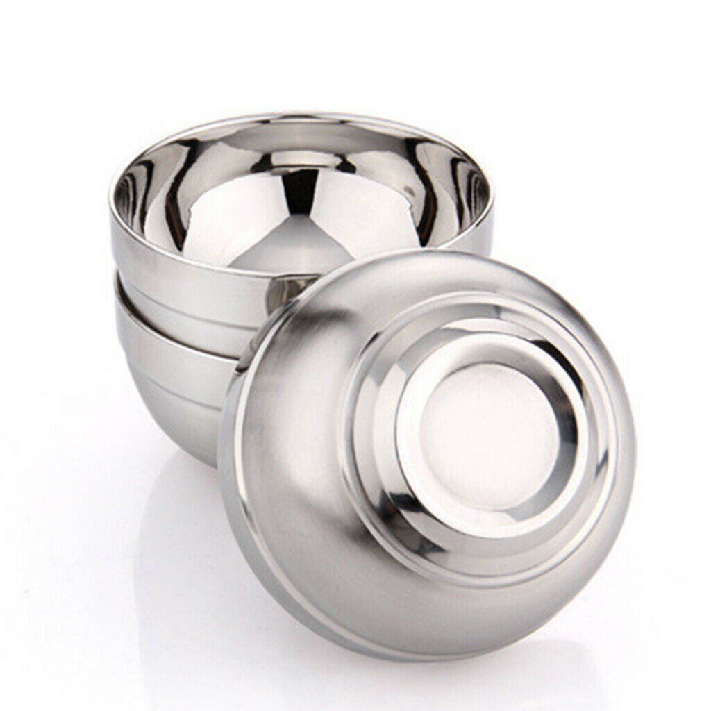 2Pcs Stainless Steel Bowl Set Double-walled Insulated Metal Snack Bowls
