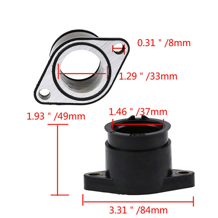 Rubber Carburetor Adapter Interface Joint Manifold For Yamaha YFM400A YFM400F