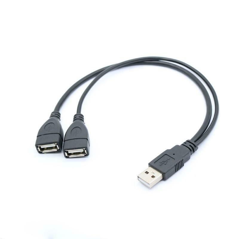Universal USB Splitter Y Cable 1 Male to 2 Female Extension Cord Connector