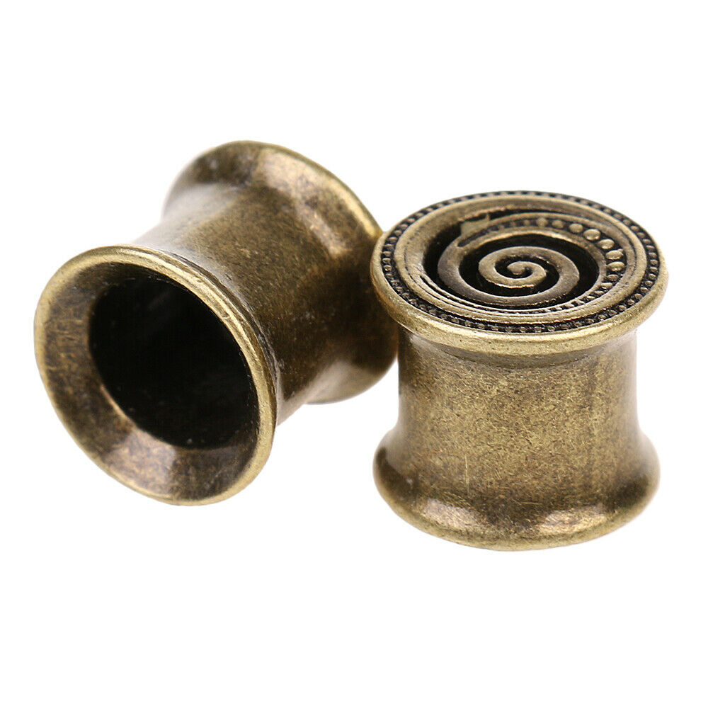 Pair Metal Turbine Ear Tunnel Plug Expander Stretcher Body Jewelry 8mm