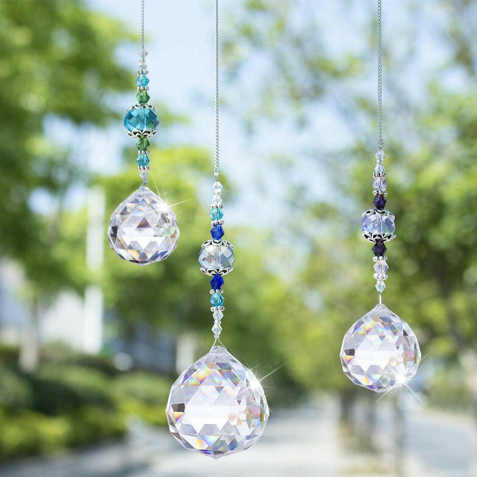 Hanging Clear Crystal Lighting Ball Prisms Pendant Curtain Chandelier Decor 30mm