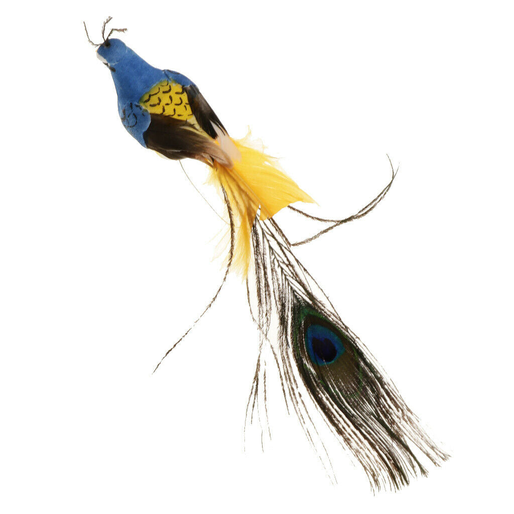 Set of 1 Feathered Artificial Peacock Garden Art Decor Tree Decoration