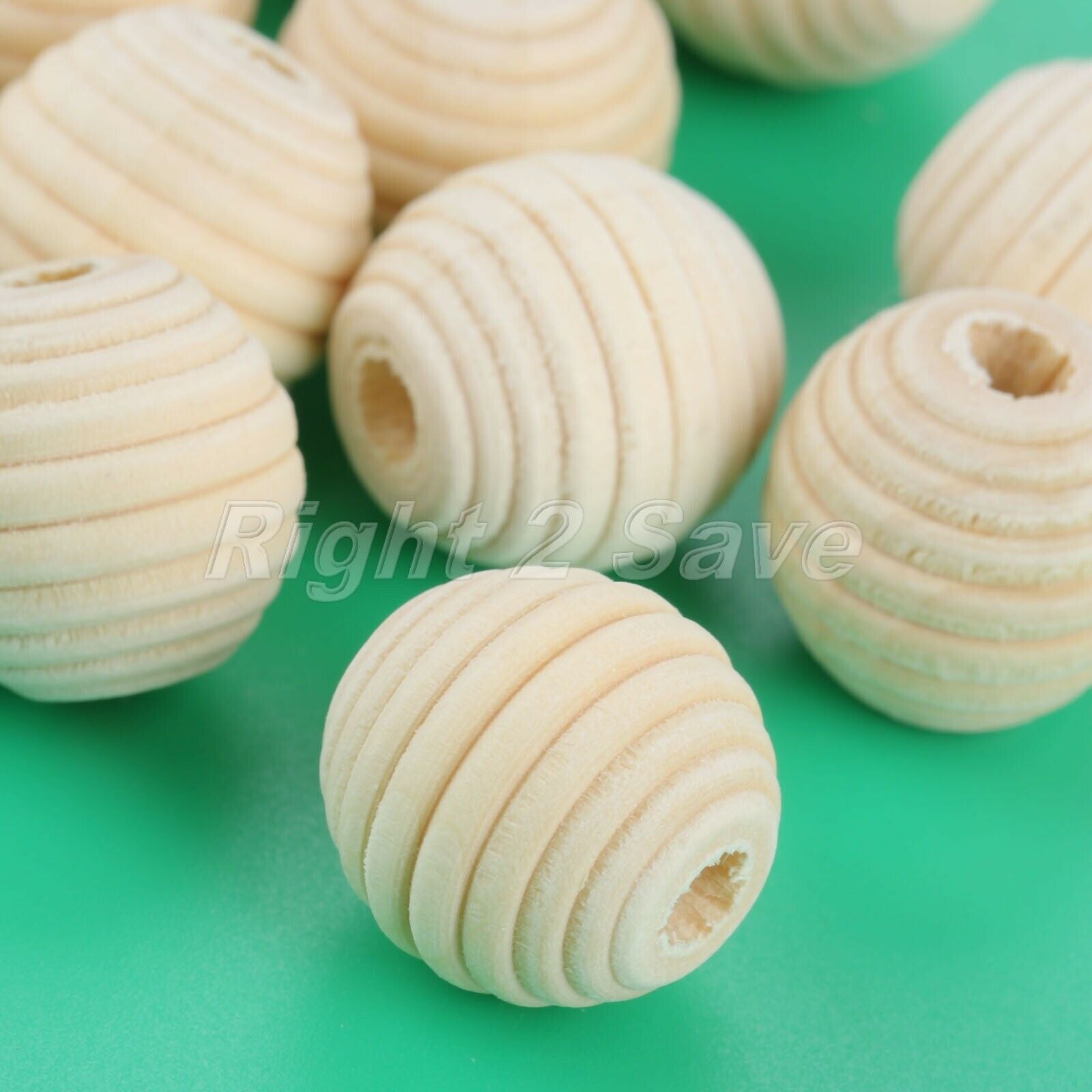 20pcs Round Natural Beehive Wood Beads 20mm No Varnish DIY Baby Teether Teething