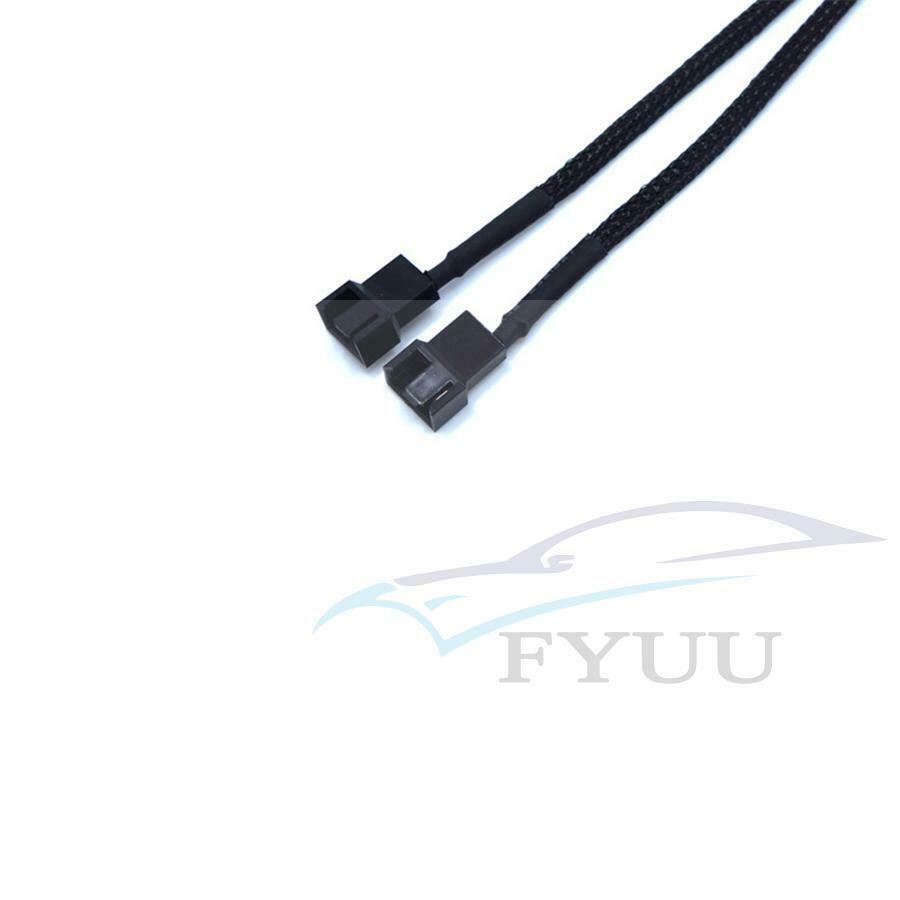 5Pcs 15-Pin Male SATA to Dual Fan 12V Sleeved Power Adapter Cable