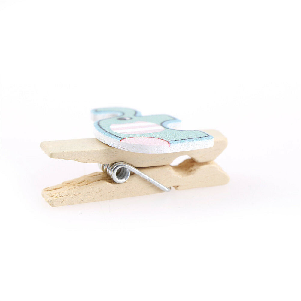 8x Mixed Colorful Elephant Wood Clips Photo Paper Pegs Clothespin Craft D.l8