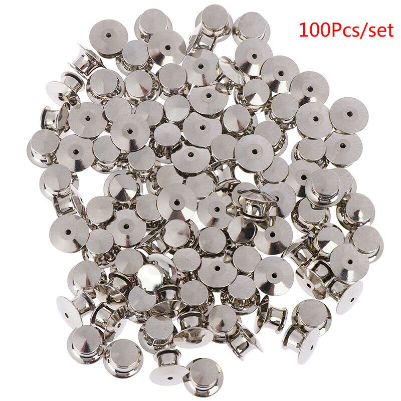100Pcs/set  LOW PROFILE Locking Pin Backs Keepers for all Pin Post Pins UtH SJ