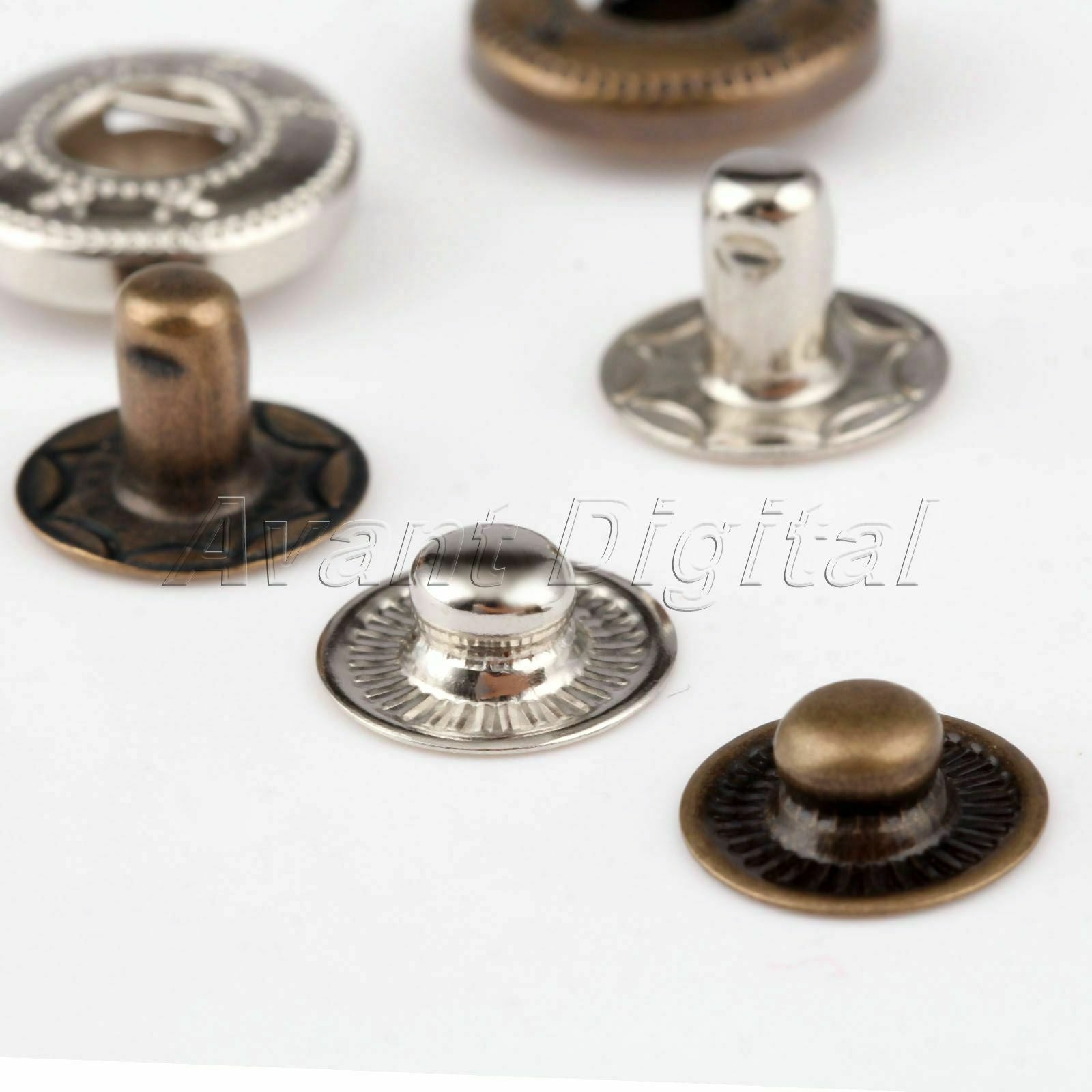 40Set 12mm Snap Fastener Buttons 633#+4pcs Fixing Tool Press Studs Leather Craft