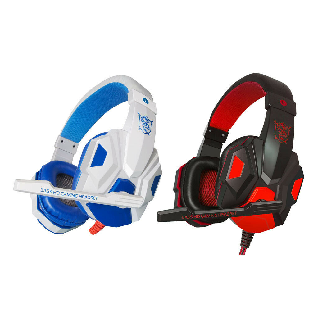 3.5mm Gaming Headphones Stereo Over-Ear Headset Bass Bass Mic Earphone