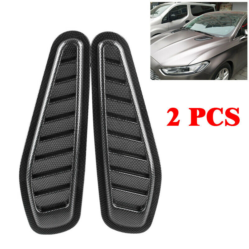 Carbon Fiber Look Car Air Flow Intake Scoop Turbo Bonnet Vent Cover Hood Durable