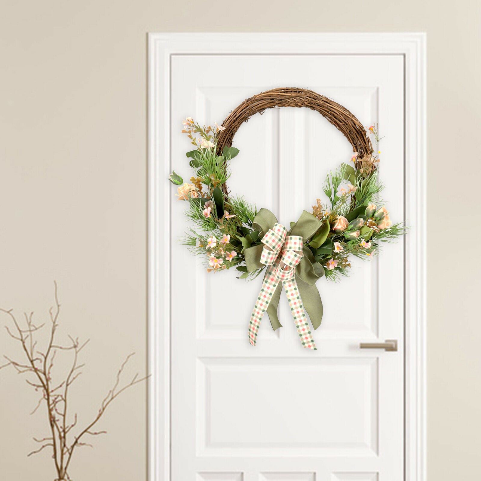 15.7'' Large Wreath Garland for Summer Front Door Window Wedding Decor