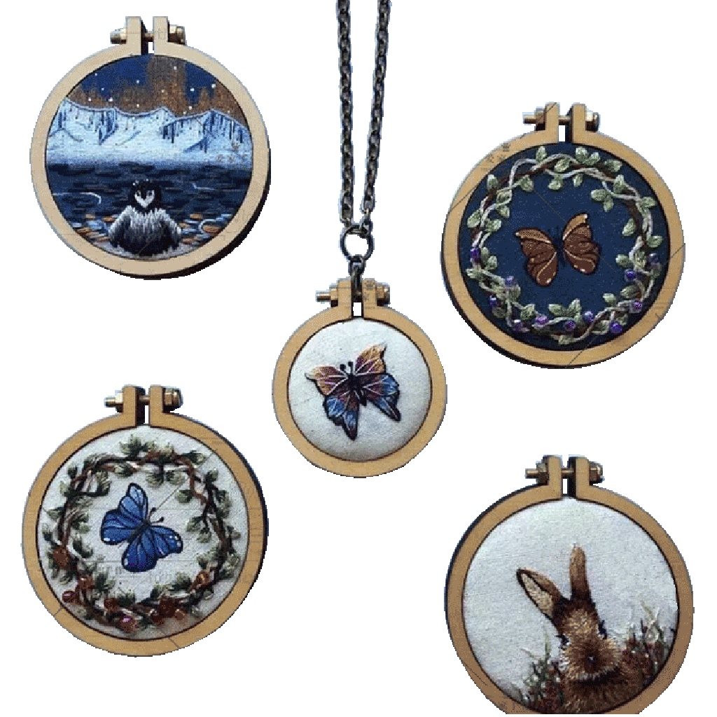 1Pcs Round Mini Embroidery Frame, Small Hoop, Embroidery Kit, Cross Stitch
