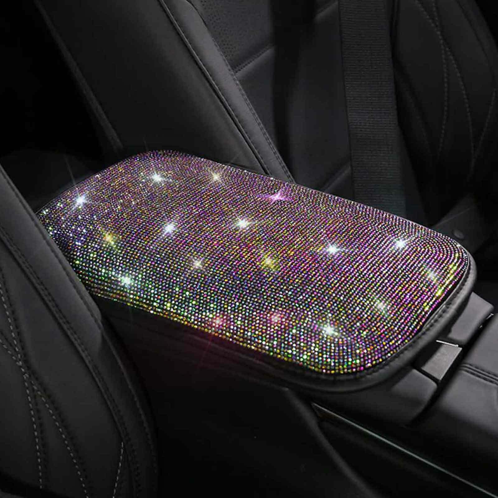 Car Armrest Pad Cover Center Console Box Cushion Mat Fancy Diamond For Women CN